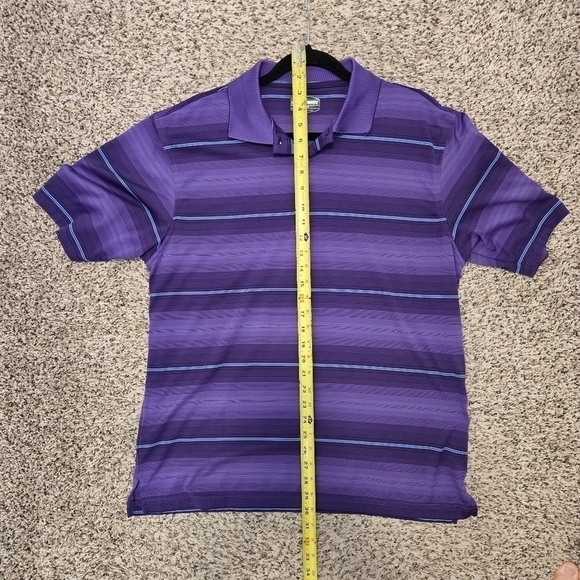 Grand Slam X Men's Purple Striped Polo Golf Shirt Short Sleeve Size Large - Picture 6 of 7